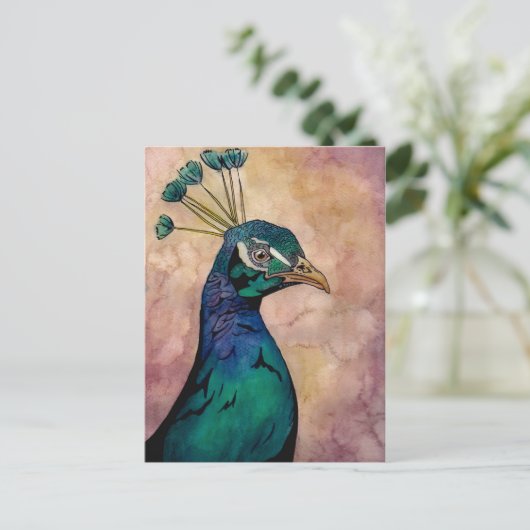Peacock Briefkaart (Staand voorkant)