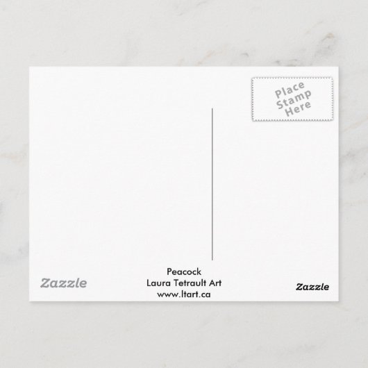 Peacock Briefkaart (Achterkant)