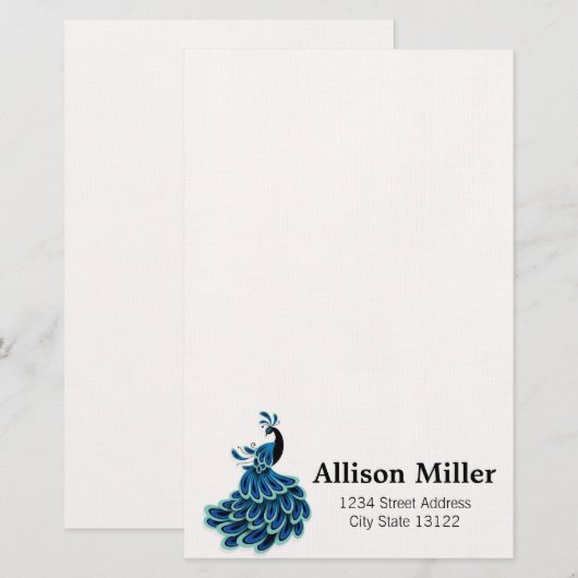 Peacock Briefpapier (Voorkant / Achterkant)