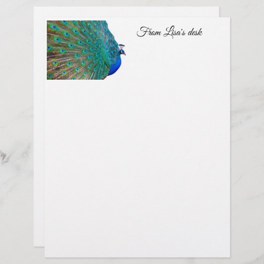 Peacock Briefpapier Briefhoofd (Voorkant / Achterkant)