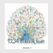 Peacock brievenbus sticker (Vel)