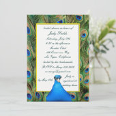 Peacock Bruids Douche Uitnodigingen (Staand voorkant)