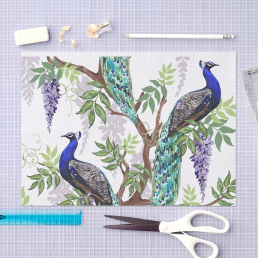 Peacock bruiloft 10'x15" tissuepapier (Craft)