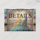 Peacock Bruiloft Glas in lood Details Website Informatiekaartje (Voorkant)