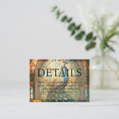 Peacock Bruiloft Glas in lood Details Website Informatiekaartje (Staand voorkant)