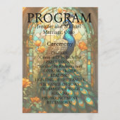 Peacock Bruiloft Glas in lood Programma Kaart (Voorkant)