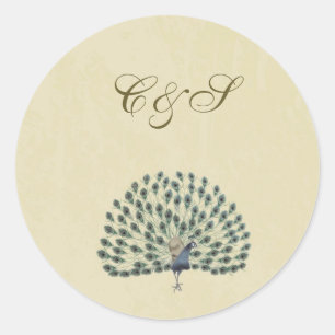 Peacock bruiloft gunst Stickers