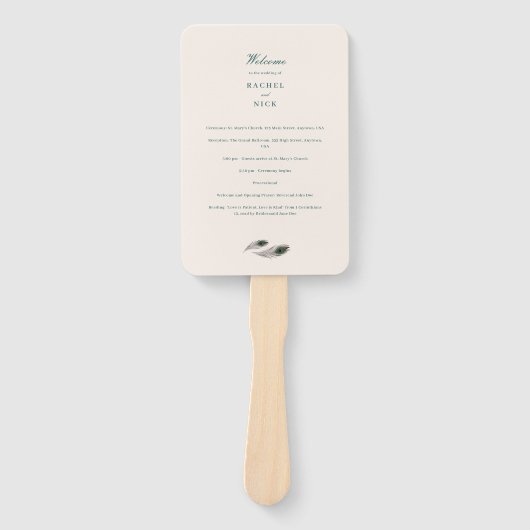  Peacock bruiloft Handwaaier (Voorkant)