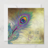  Peacock bruiloft Kaart (Voorkant)
