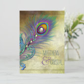  Peacock bruiloft Kaart (Staand voorkant)