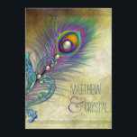 Peacock bruiloft Kaart<br><div class="desc">Mooie lavendel paarse en blauwgroen blauw  pauw bruiloft uitnodigingen. Deze elegante paarse  pauw huwelijksuitnodiging is gemakkelijk aan te passen voor uw evenement met uw keuze van lettertype stijl,  kleur en formulering op de voor- en achterkant. Dit is een afgedrukt grafisch ontwerp zonder echte edelstenen,  juwelen,  enz.</div>