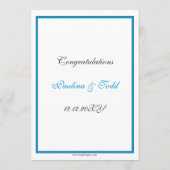 Peacock bruiloft menu (Achterkant)