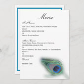 Peacock bruiloft menu (Voorkant / Achterkant)
