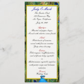 Peacock Bruiloft Menu Kaart (Voorkant)