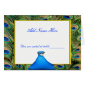 Peacock Bruiloft Plaats Kaart (Voorkant Horizontaal)