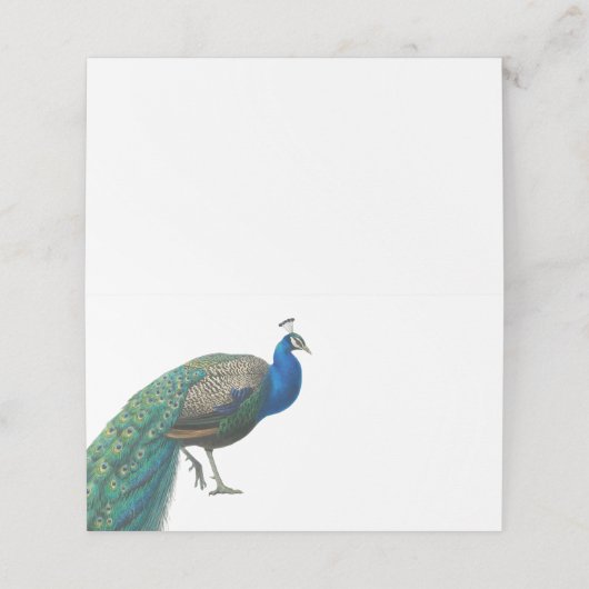  Peacock bruiloft Plaatskaartje (Buitenkant ongevouwen)