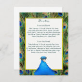 Peacock Bruiloft Richting Kaart (Voorkant / Achterkant)