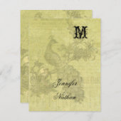 Peacock Bruiloft RSVP Kaart (Voorkant / Achterkant)