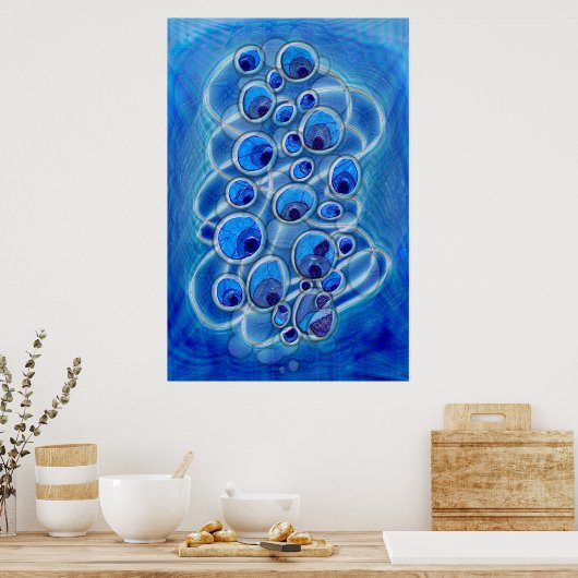 Peacock Bubbles Poster (Keuken)