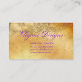 Peacock Business Paars Cream  Damask Visitekaartje (Achterkant)