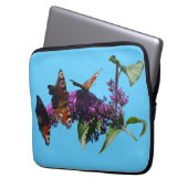 Peacock Butterflies on Buddleja Electronics Bag Laptop Sleeve (Voorkant Links)