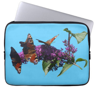Peacock Butterflies on Buddleja Electronics Bag Laptop Sleeve