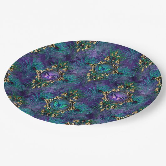 Peacock Butterflies Weddenschap Papier Borden Papieren Bordje (Gekanteld)