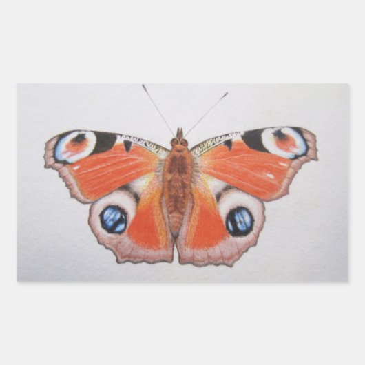 Peacock Butterfly 2012 Rechthoekige Sticker (Voorkant)