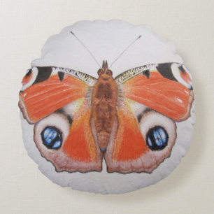 Peacock Butterfly 2012 Rond Kussen