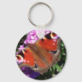 Peacock Butterfly and Buddleia Sleutelhanger (Voorkant)