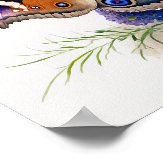 Peacock Butterfly Art Print Poster (Hoek)