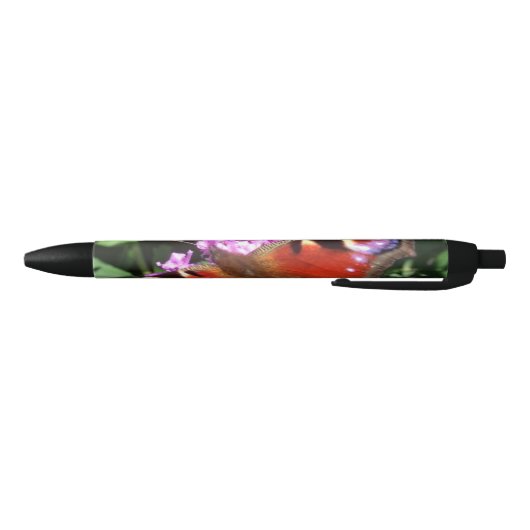 Peacock Butterfly en Buddleia Zwarte Inkt Pen (Bodem)