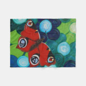 Peacock Butterfly en Flowers Painting Fleece Deken (Voorkant (Horizontaal))