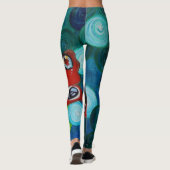 Peacock Butterfly en Flowers Painting Leggings (Achterkant)