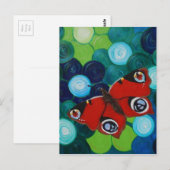 Peacock Butterfly Painting Briefkaart (Voorkant / Achterkant)