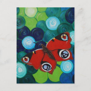 Peacock Butterfly Painting Briefkaart