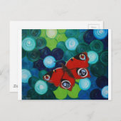 Peacock Butterfly Painting Briefkaart (Voorkant / Achterkant)