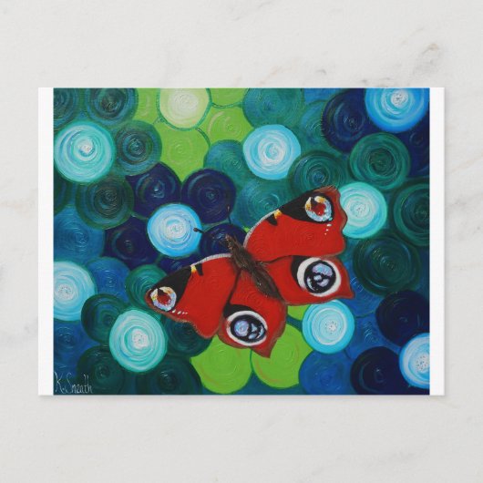 Peacock Butterfly Painting Briefkaart (Voorkant)