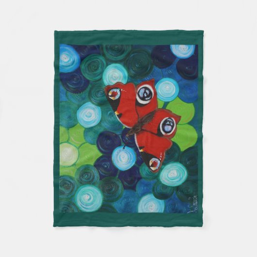 Peacock Butterfly Painting Fleece Deken (Voorkant)