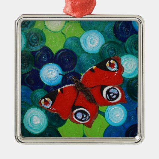 Peacock Butterfly Painting Metalen Ornament (Voorkant)