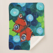 Peacock Butterfly Painting Sherpa Deken (Voorkant)