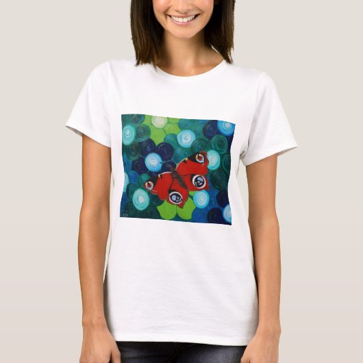 Peacock Butterfly Painting T-shirt (Voorkant)