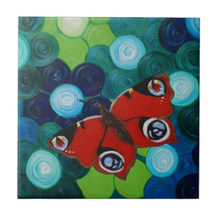 Peacock Butterfly Painting Tegeltje