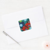 Peacock Butterfly Painting Vierkante Sticker (Envelop)