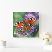 Peacock Butterfly Square Wall klok (Huis)