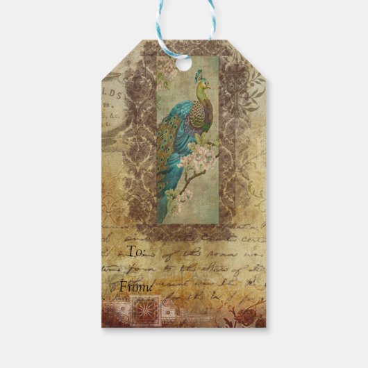  Peacock Cadeaulabel (Achterkant)