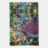 Peacock caleidoscoop kleurrijke boho abstracte kun theedoek (Verticaal)