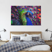 Peacock Canvas Afdruk (Insitu (Slaapkamer))