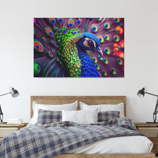 Peacock Canvas Afdruk (Insitu (Slaapkamer))
