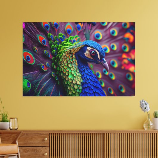 Peacock Canvas Afdruk (Insitu (Woonkamer))
